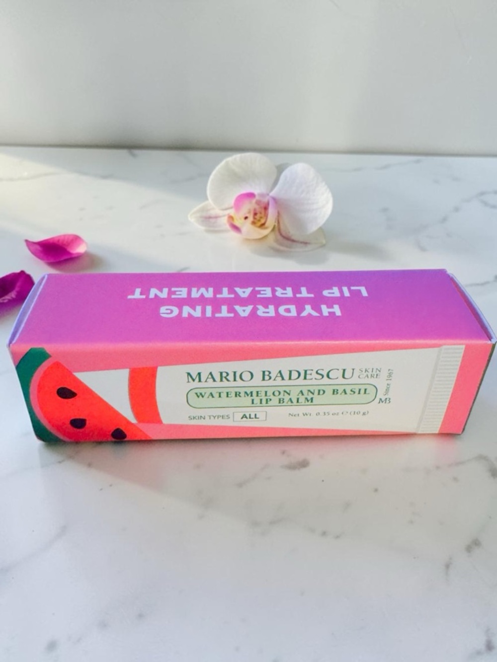 Mario Badescu Watermelon & Basil Lip Balm - Hot Pink / Green